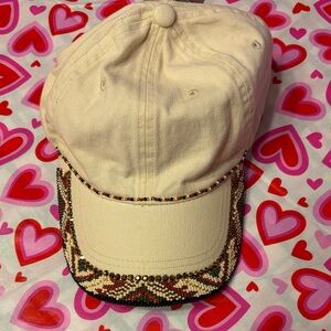 Embellished Cream Cap